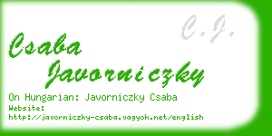 csaba javorniczky business card